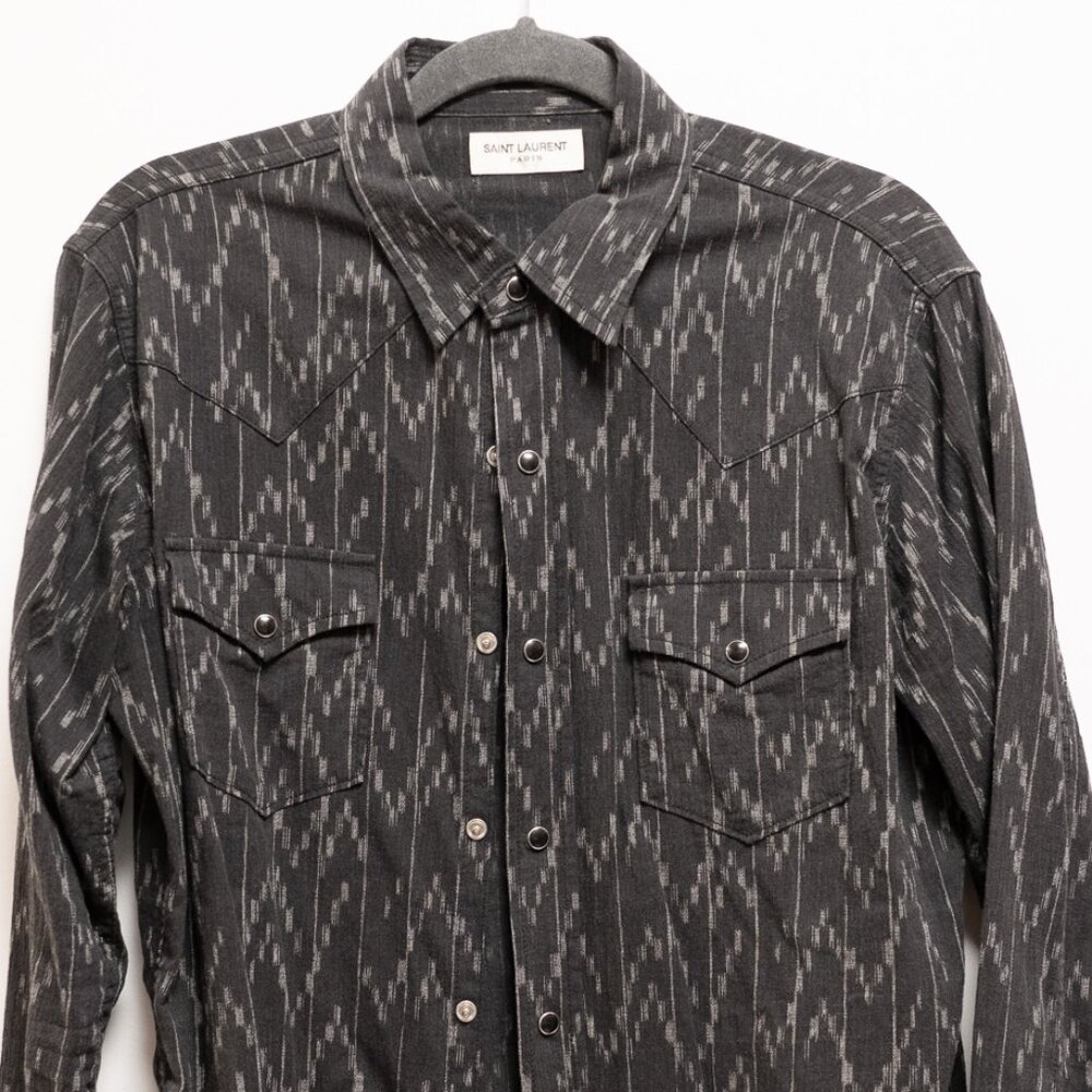 Saint Laurent Men's Patterned Western Shirt Size M